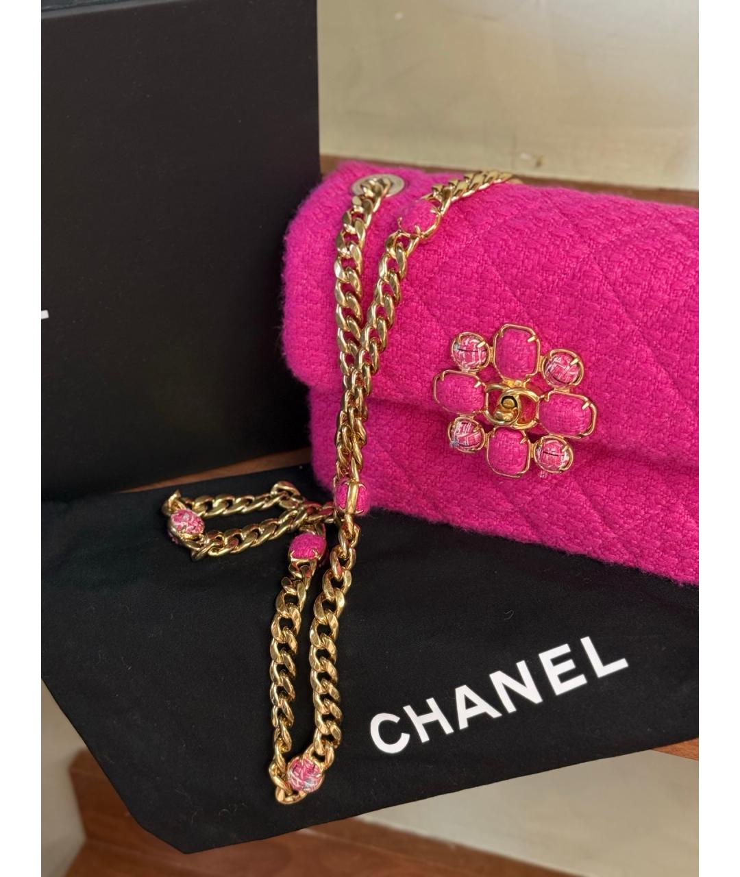 CHANEL Розовая пелетеная сумка через плечо, фото 2