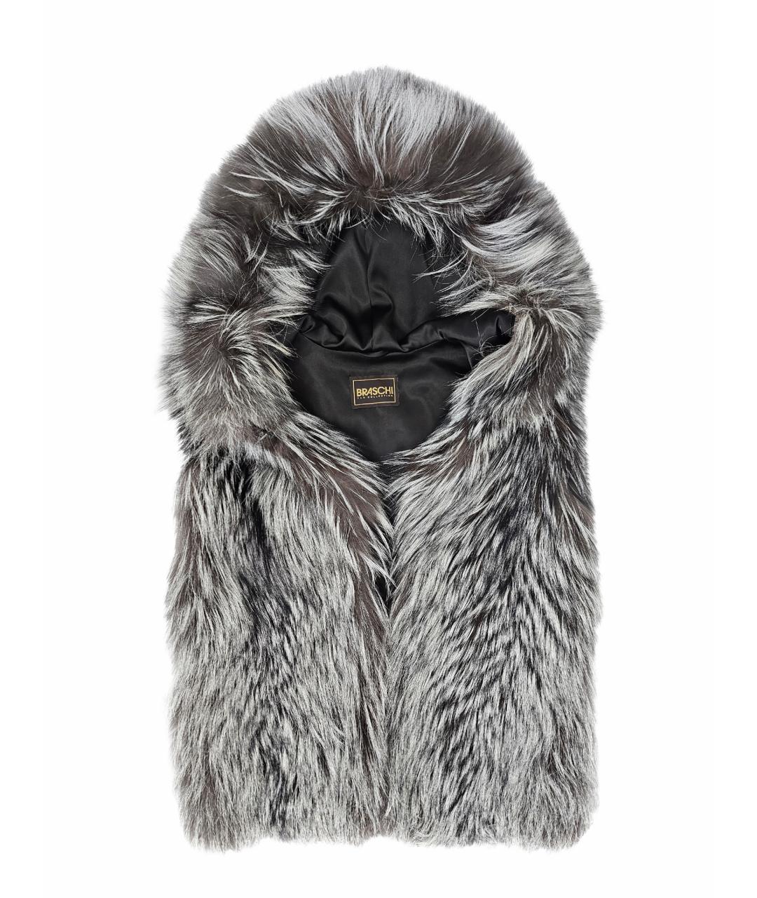 BRASCHI Серый меховой жилет, фото 1