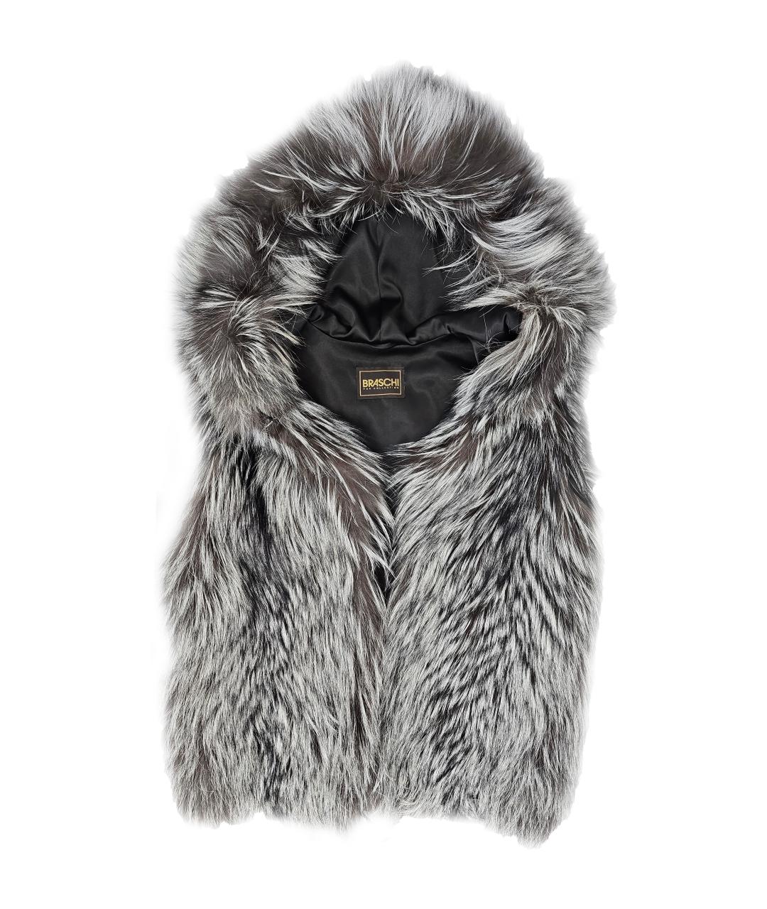 BRASCHI Серый меховой жилет, фото 8