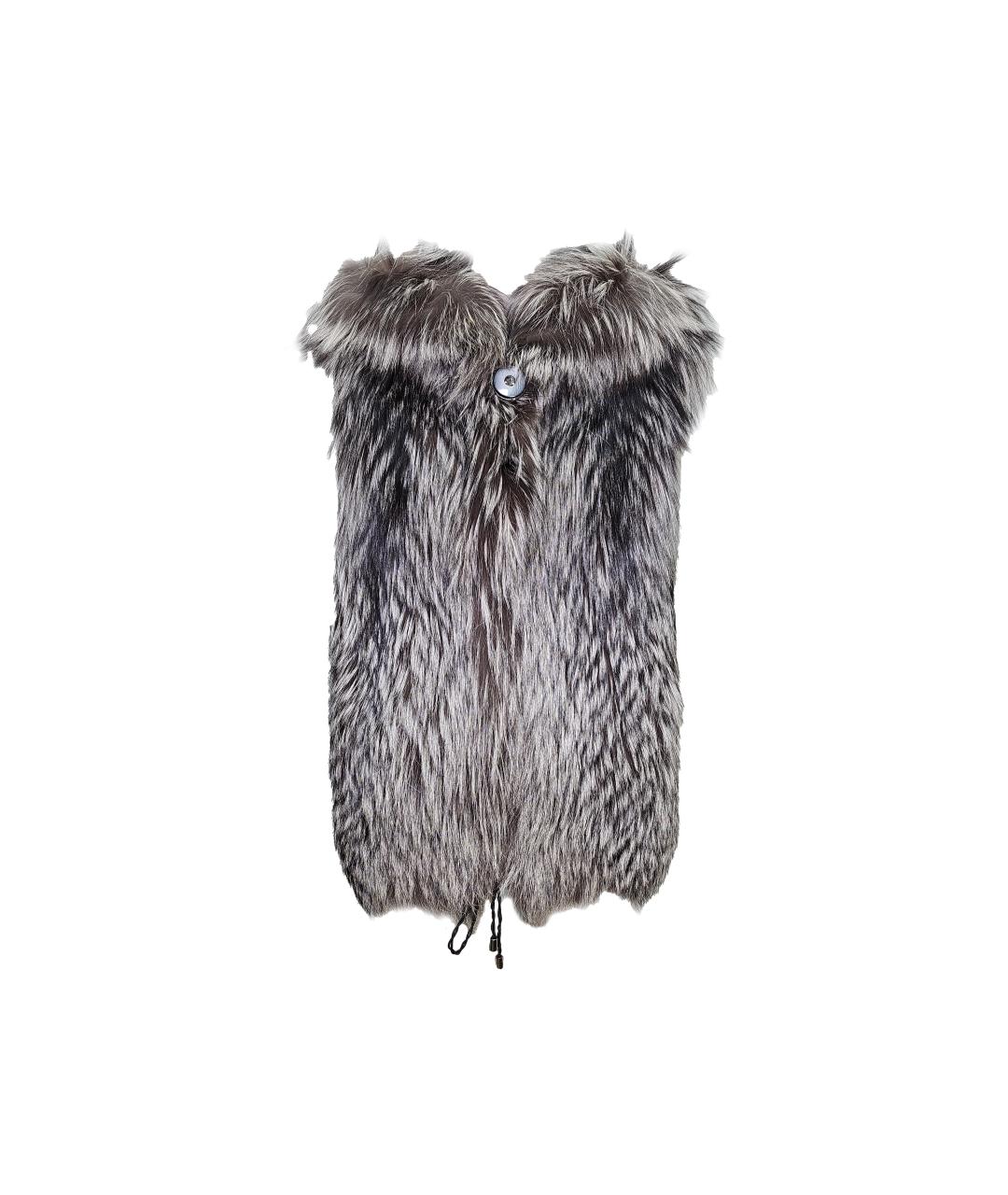 BRASCHI Серый меховой жилет, фото 3