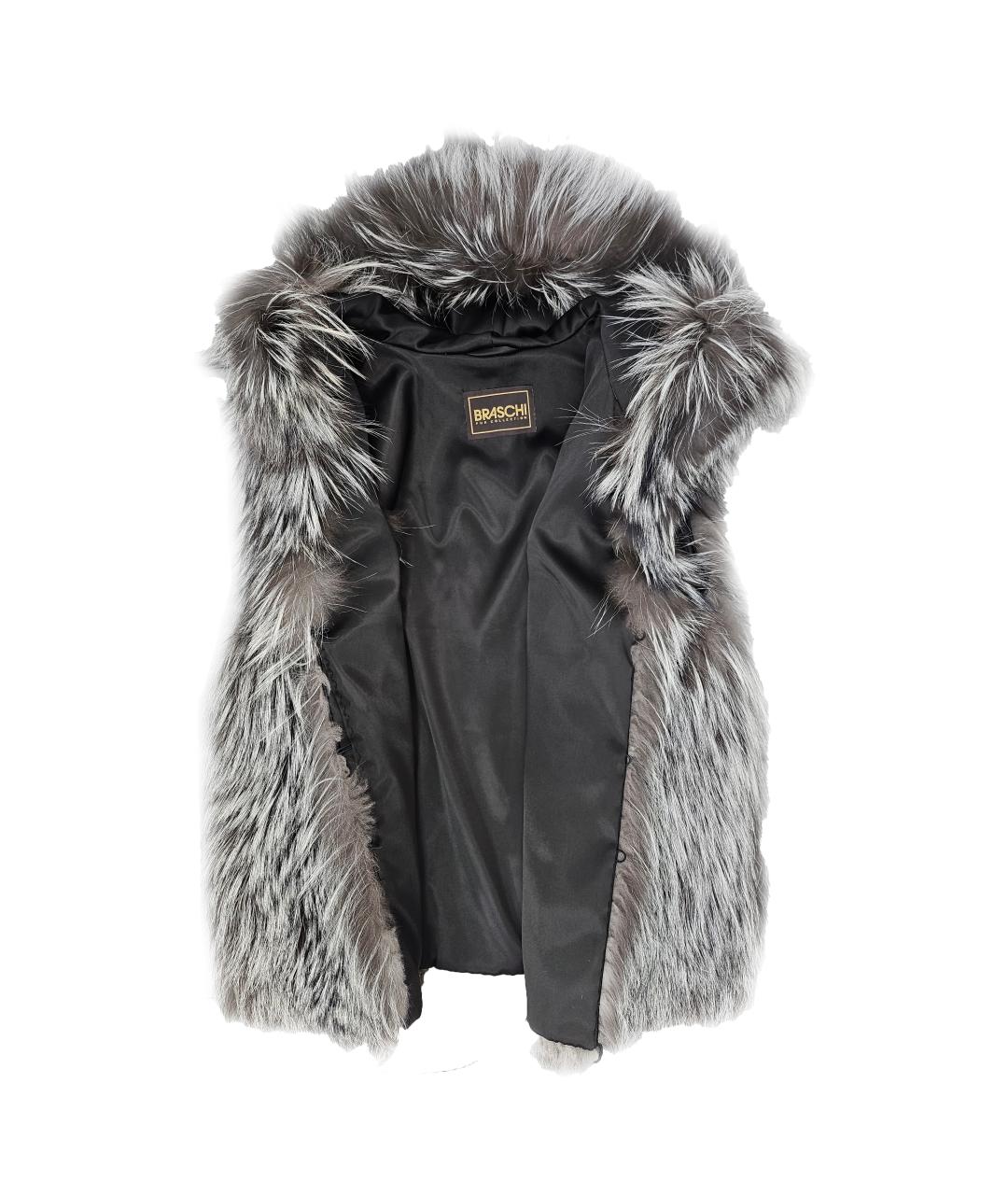 BRASCHI Серый меховой жилет, фото 4