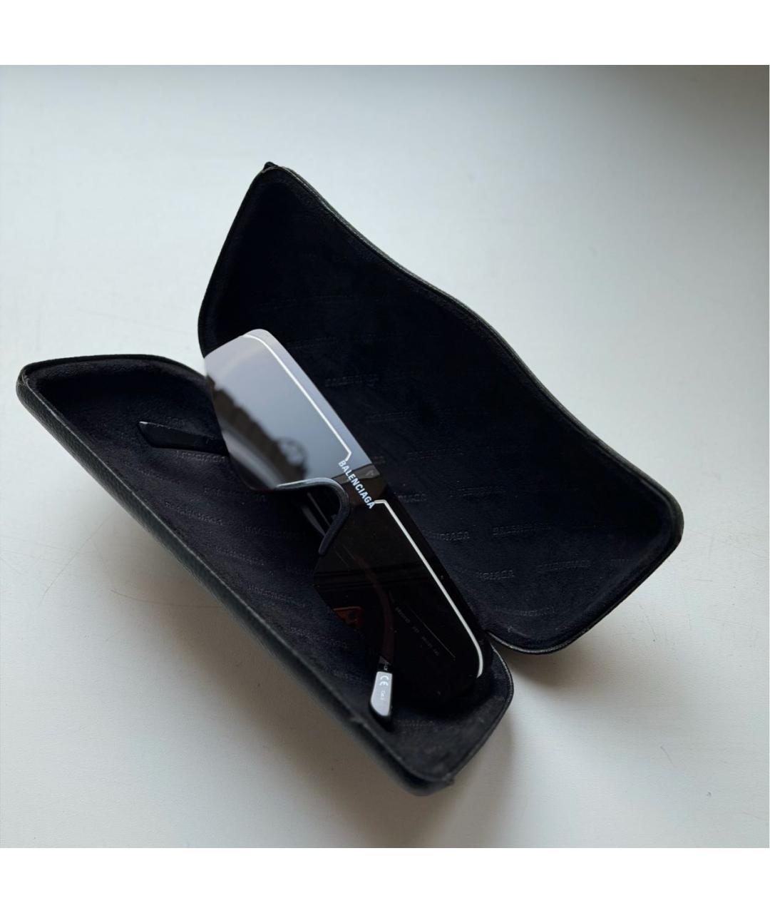 BALENCIAGA Черные пластиковые солнцезащитные очки, фото 2