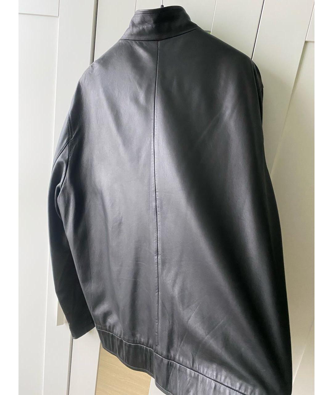 VERSACE Черная кожаная куртка, фото 2