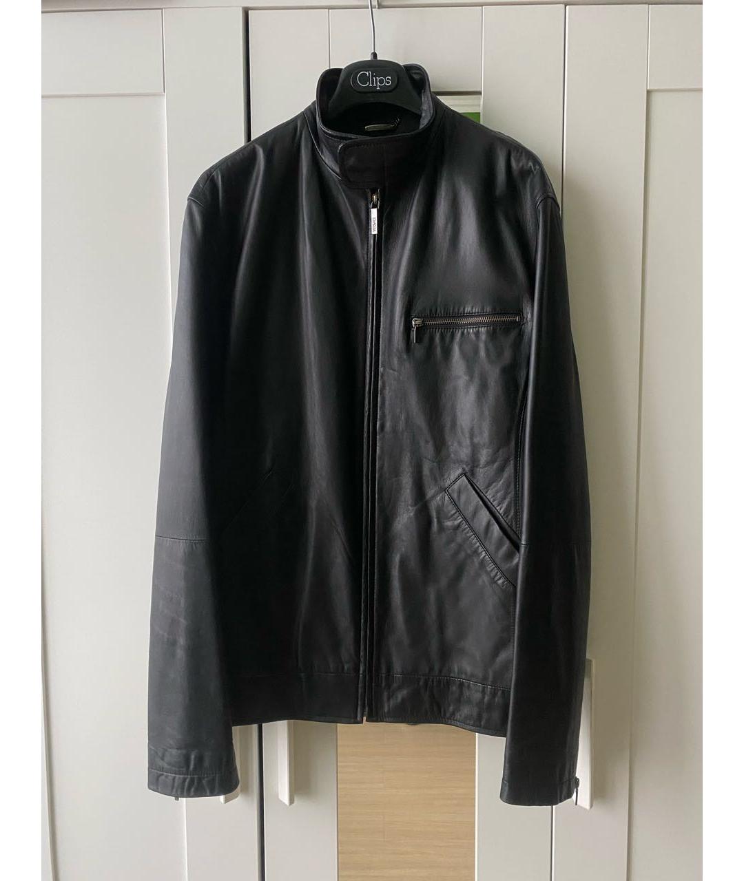 VERSACE Черная кожаная куртка, фото 9