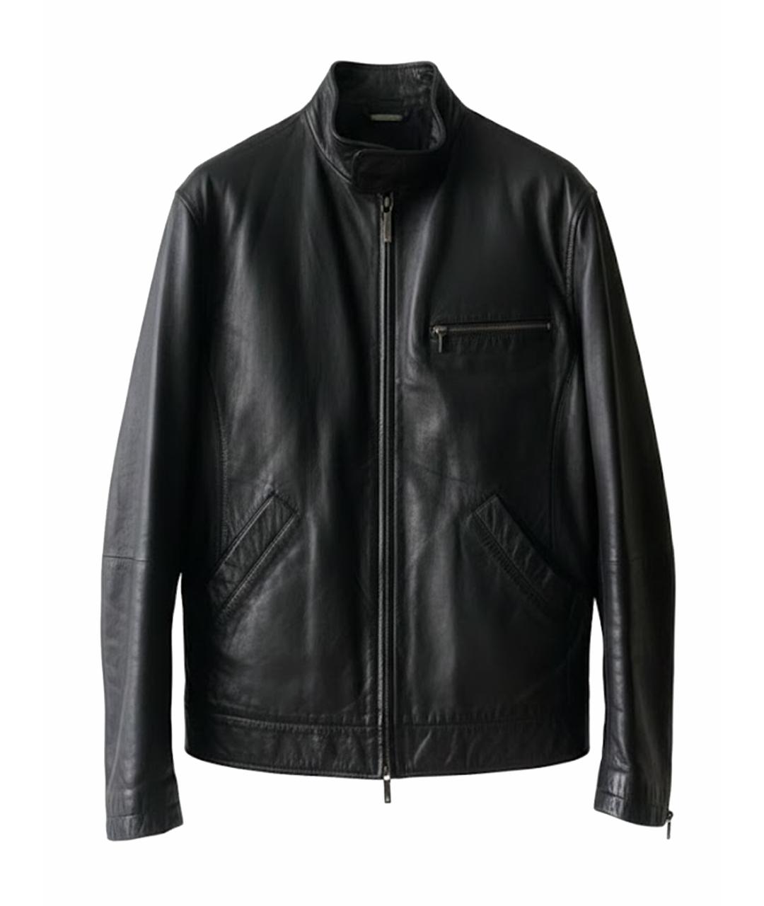 VERSACE Черная кожаная куртка, фото 1