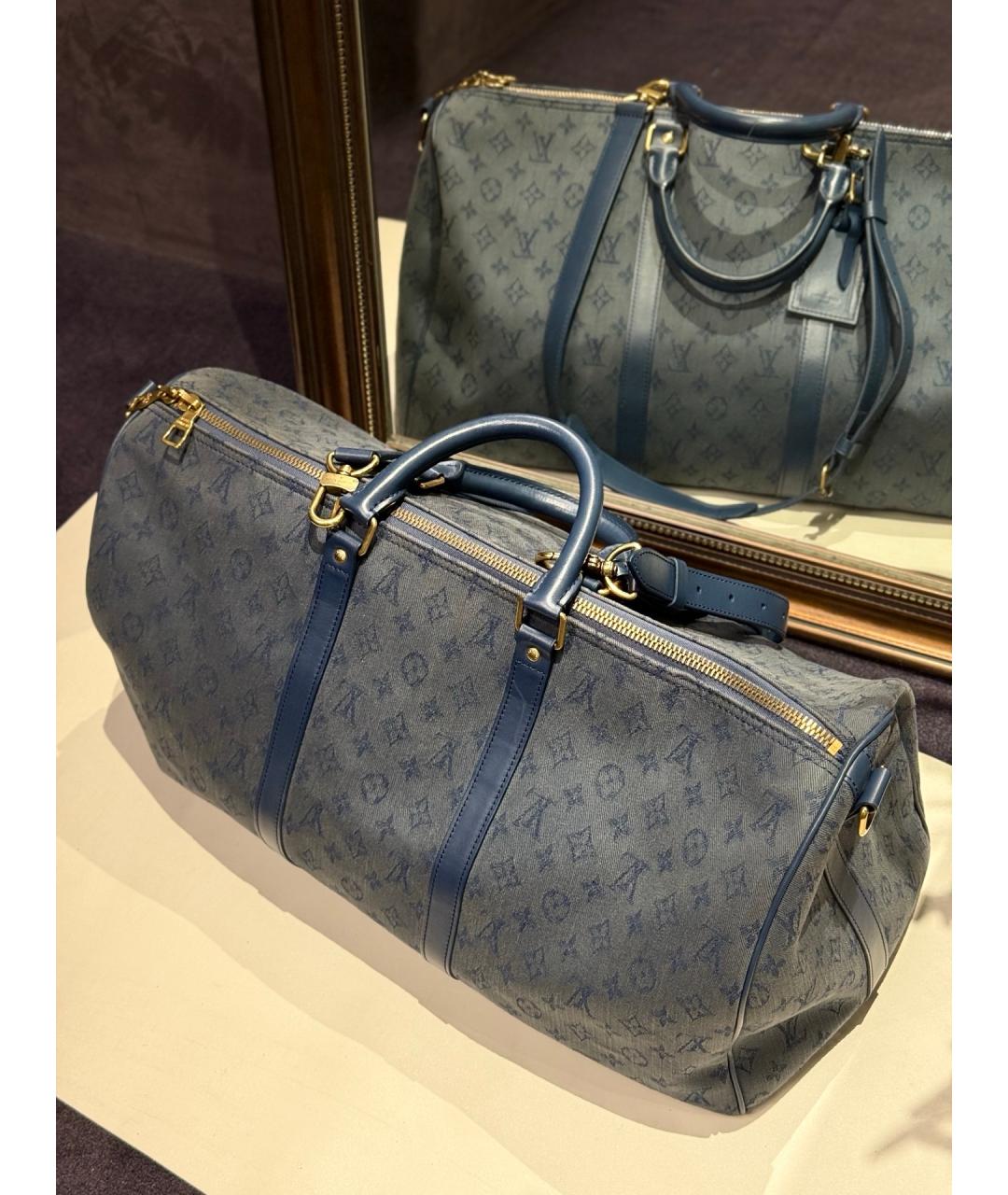 LOUIS VUITTON Голубая деним дорожная/спортивная сумка, фото 6