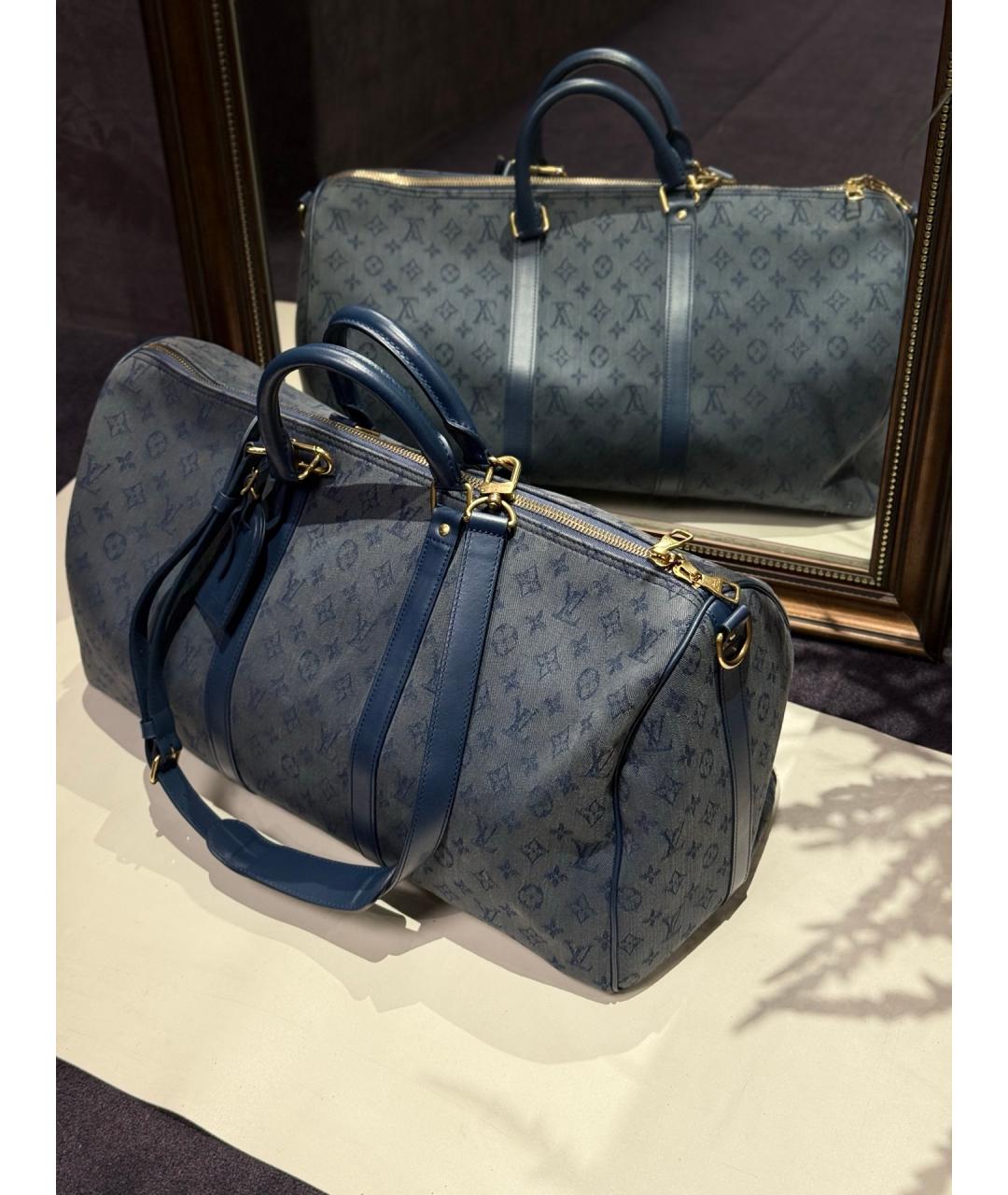 LOUIS VUITTON Голубая деним дорожная/спортивная сумка, фото 2