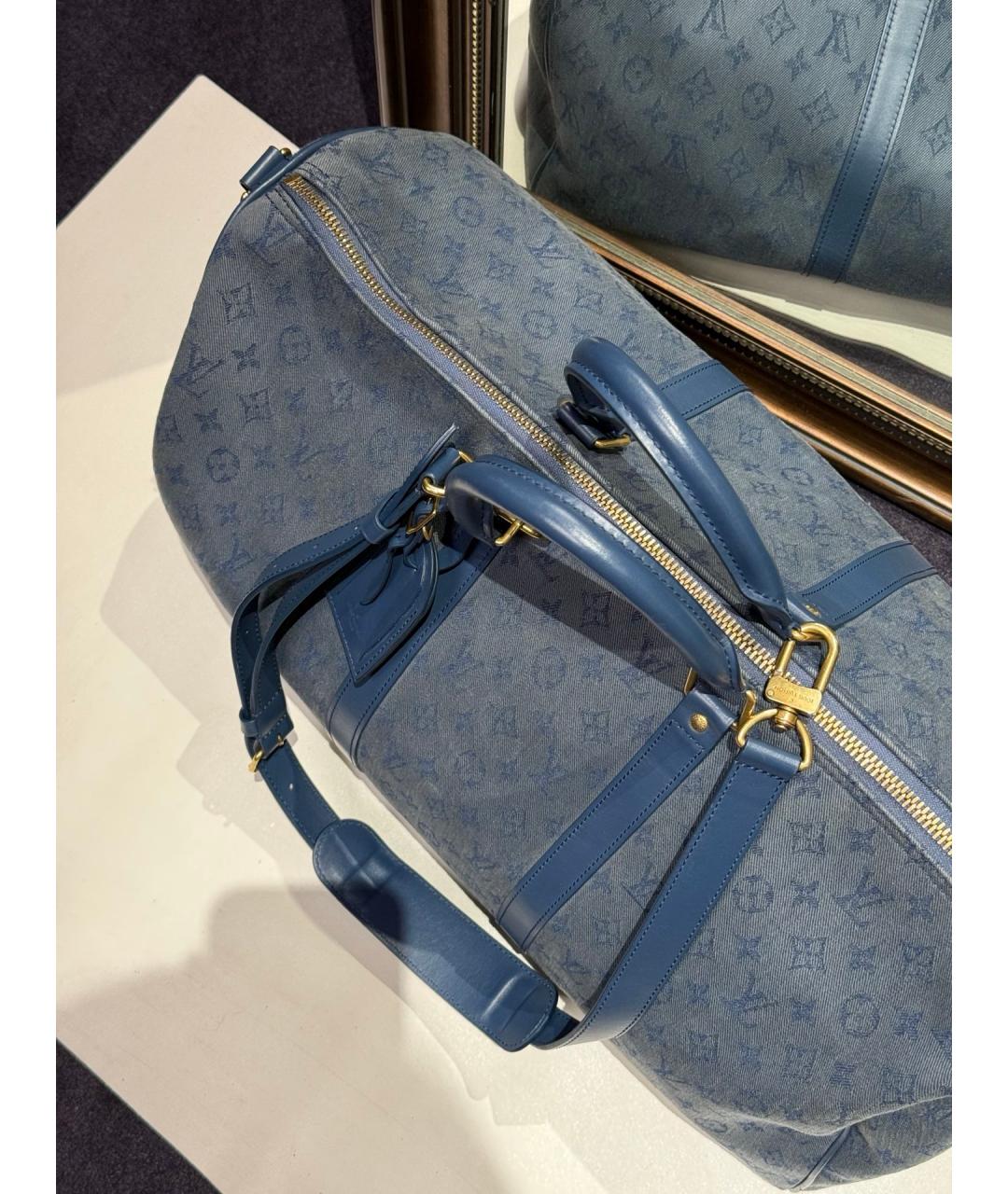 LOUIS VUITTON Голубая деним дорожная/спортивная сумка, фото 5