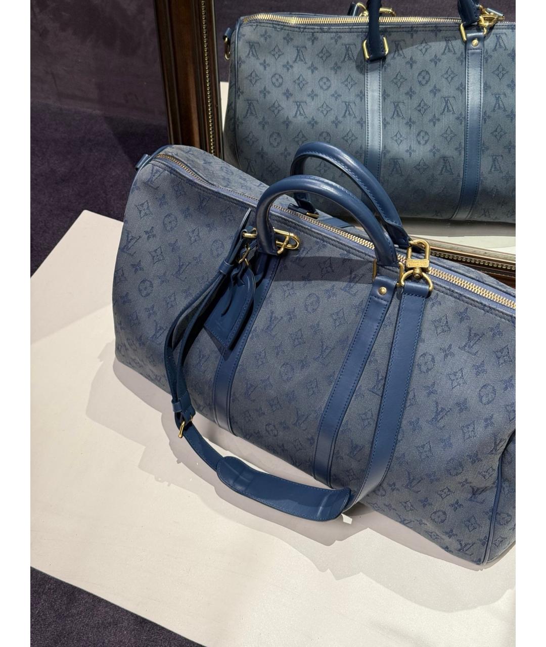 LOUIS VUITTON Голубая деним дорожная/спортивная сумка, фото 3