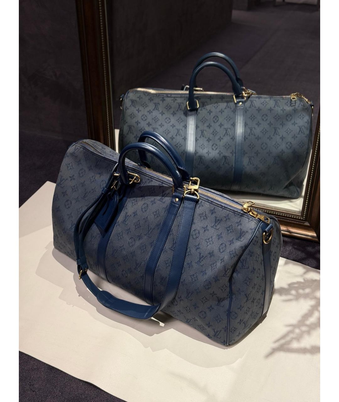 LOUIS VUITTON Голубая деним дорожная/спортивная сумка, фото 10