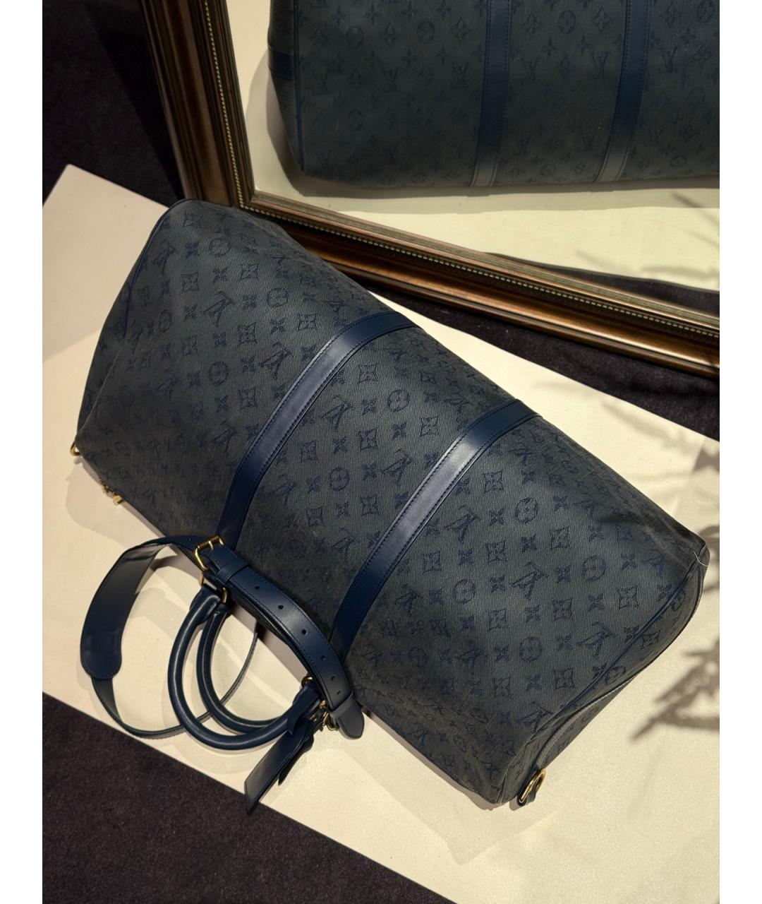 LOUIS VUITTON Голубая деним дорожная/спортивная сумка, фото 9