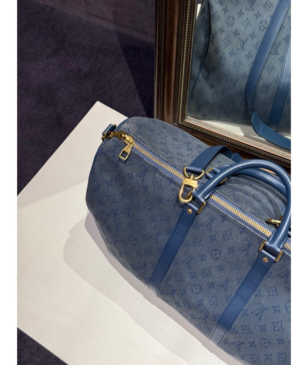 LOUIS VUITTON Голубая деним дорожная/спортивная сумка, фото 8