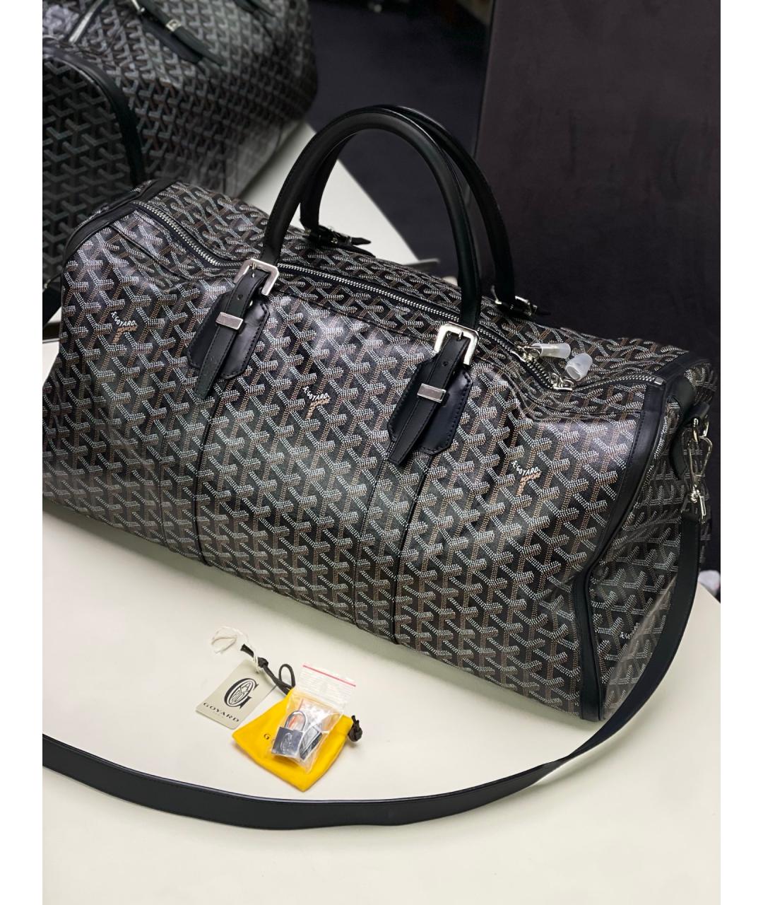 GOYARD Черная деним дорожная/спортивная сумка, фото 7