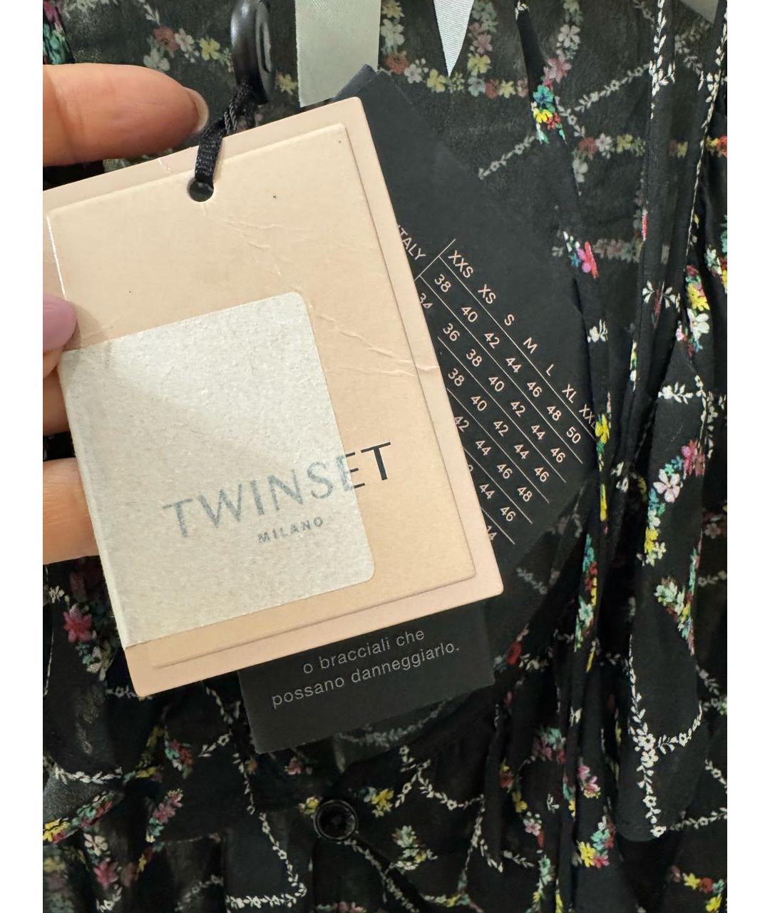 TWIN-SET Мульти шифоновое повседневное платье, фото 5