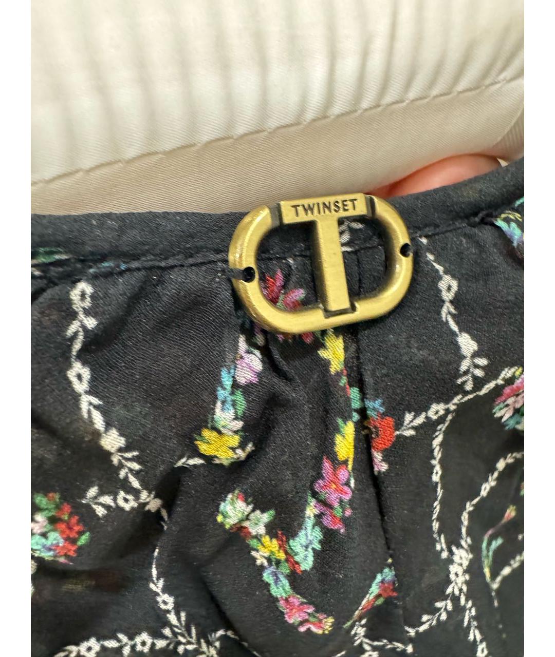 TWIN-SET Мульти шифоновое повседневное платье, фото 3