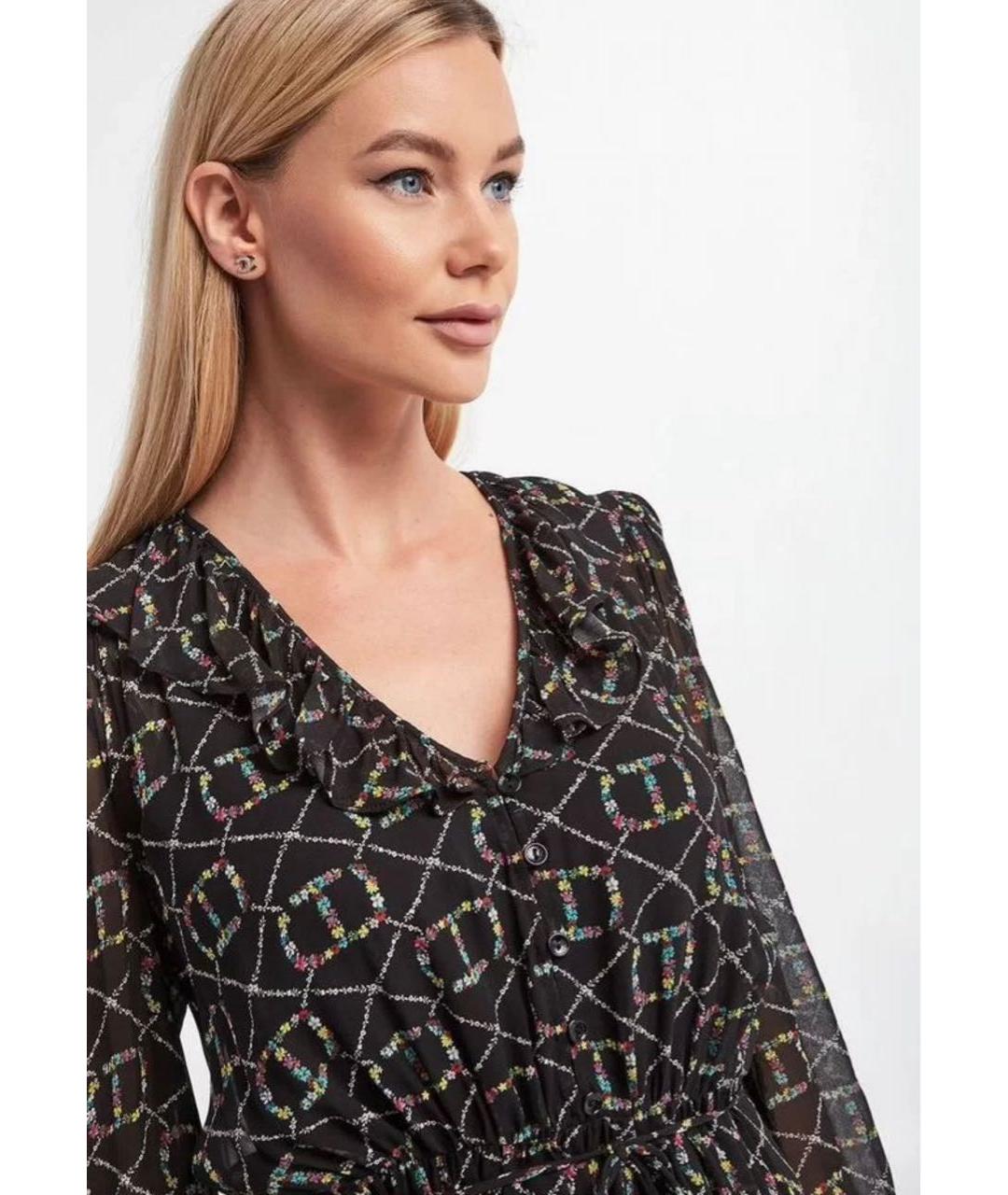 TWIN-SET Мульти шифоновое повседневное платье, фото 4