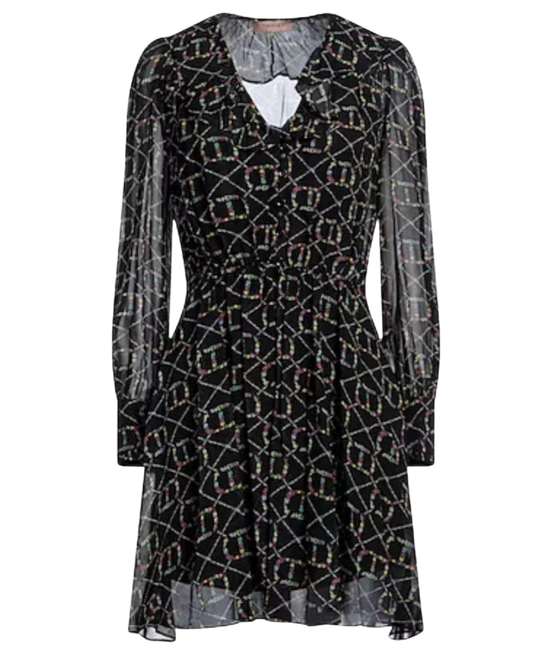 TWIN-SET Мульти шифоновое повседневное платье, фото 1