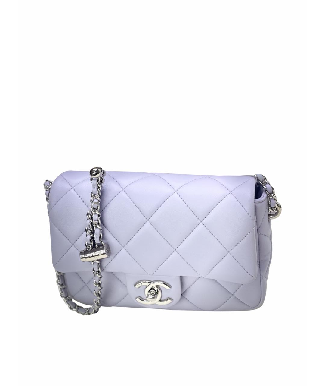 CHANEL Фиолетовая кожаная сумка через плечо, фото 1
