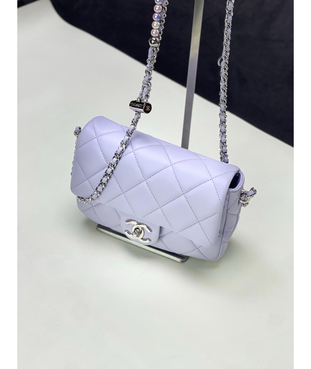 CHANEL Фиолетовая кожаная сумка через плечо, фото 3