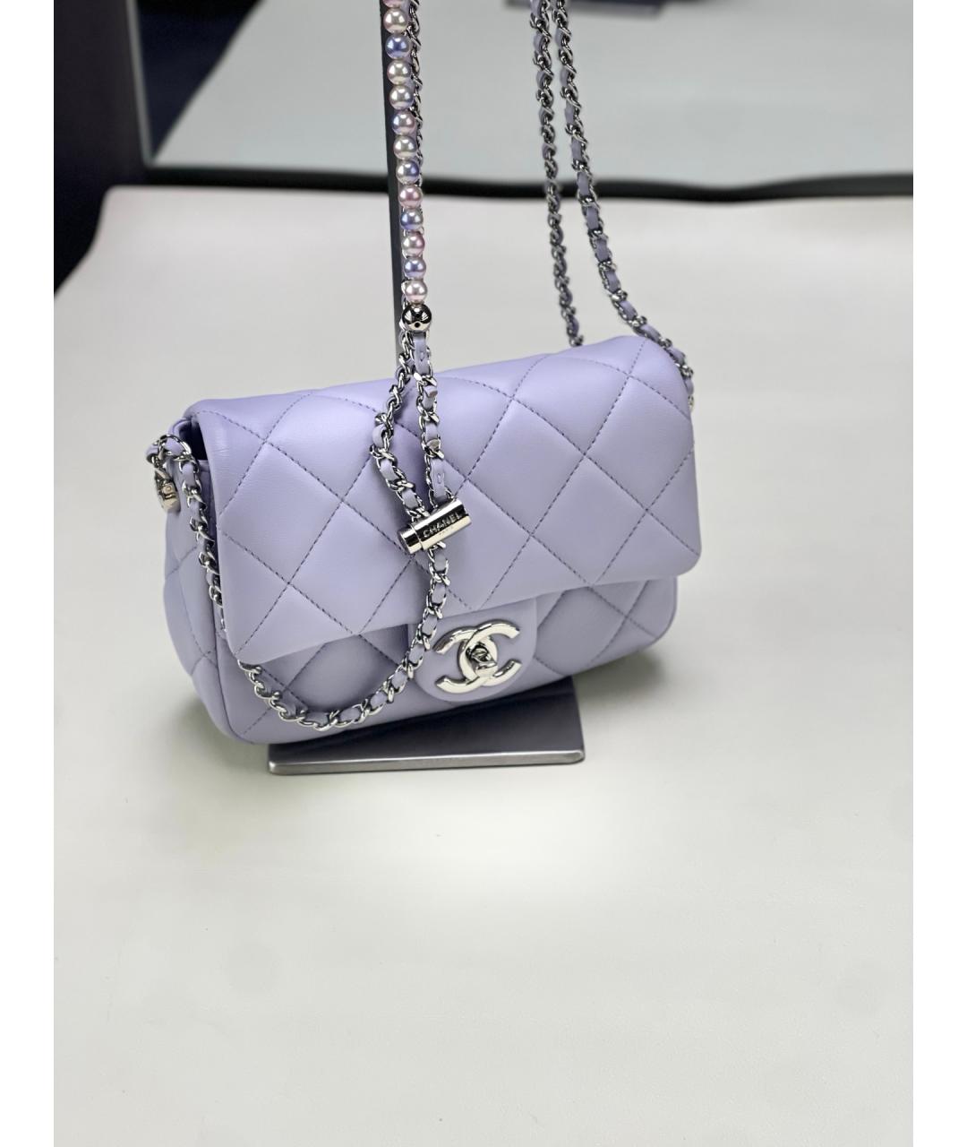 CHANEL Фиолетовая кожаная сумка через плечо, фото 2