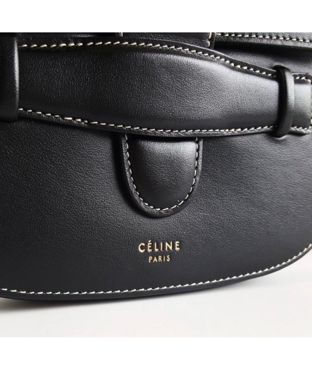 CELINE Черная кожаная сумка через плечо, фото 4