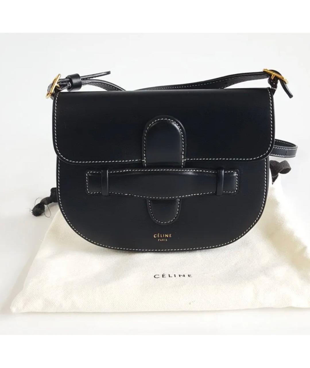 CELINE Черная кожаная сумка через плечо, фото 2