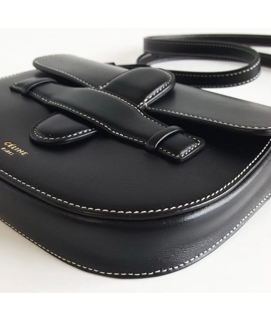 CELINE Черная кожаная сумка через плечо, фото 5