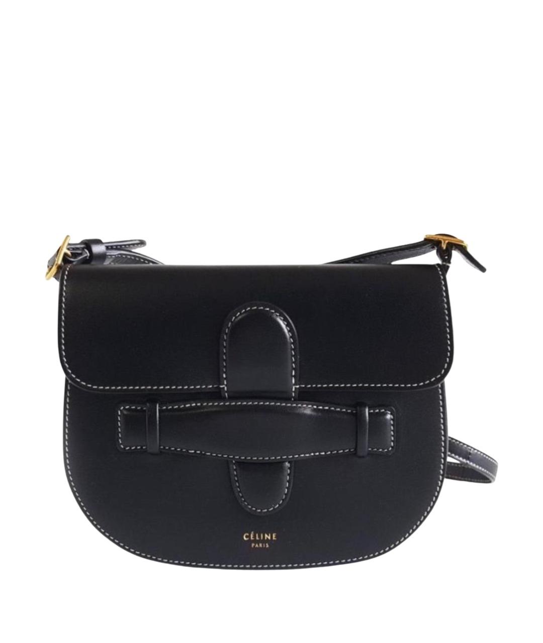 CELINE Черная кожаная сумка через плечо, фото 1