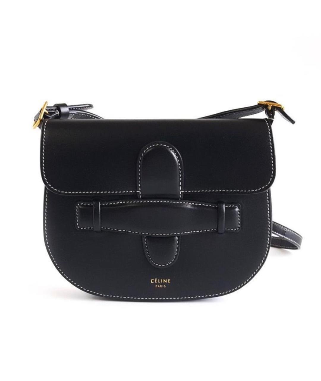 CELINE Черная кожаная сумка через плечо, фото 9