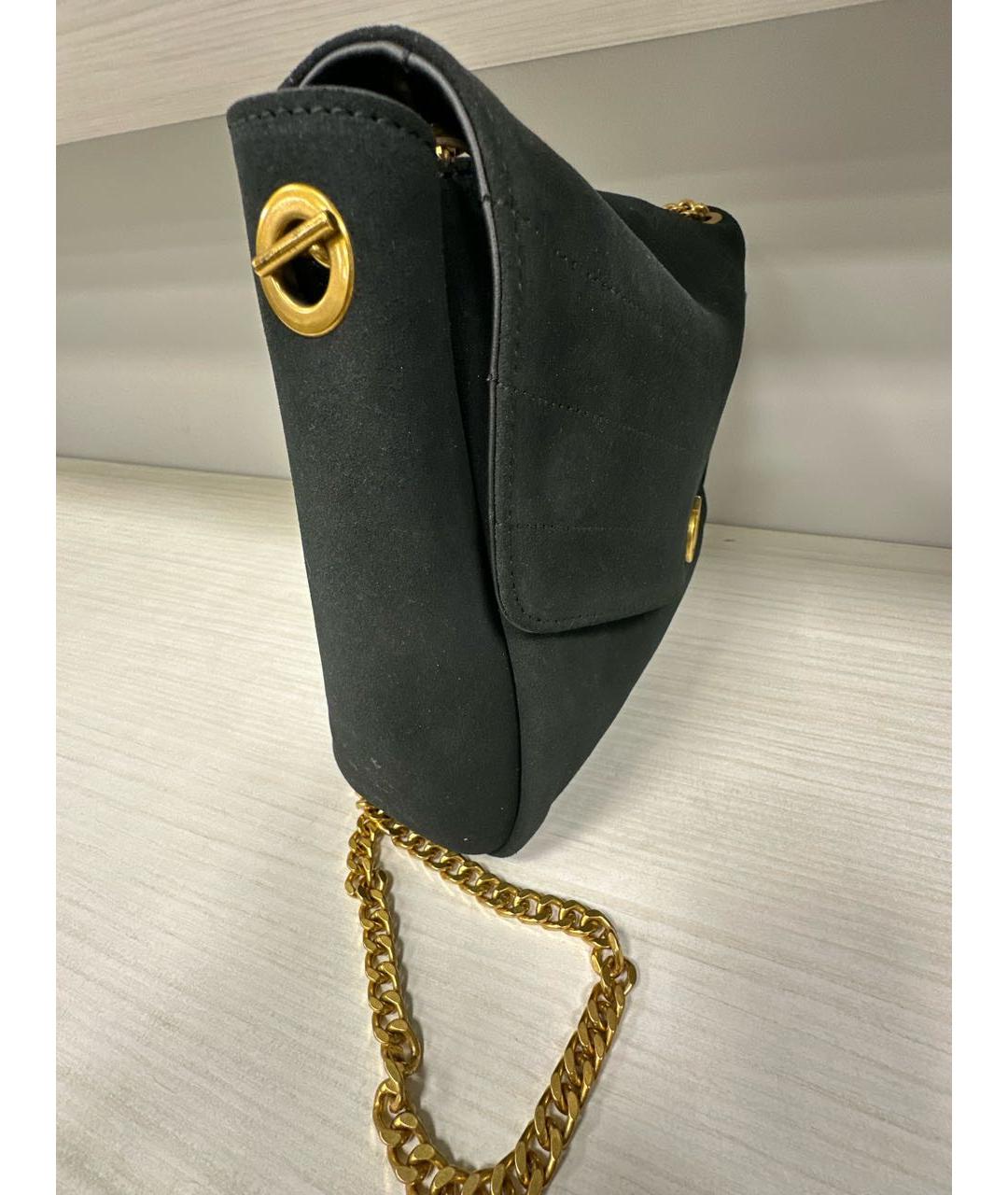 TWIN-SET Черная замшевая сумка через плечо, фото 3
