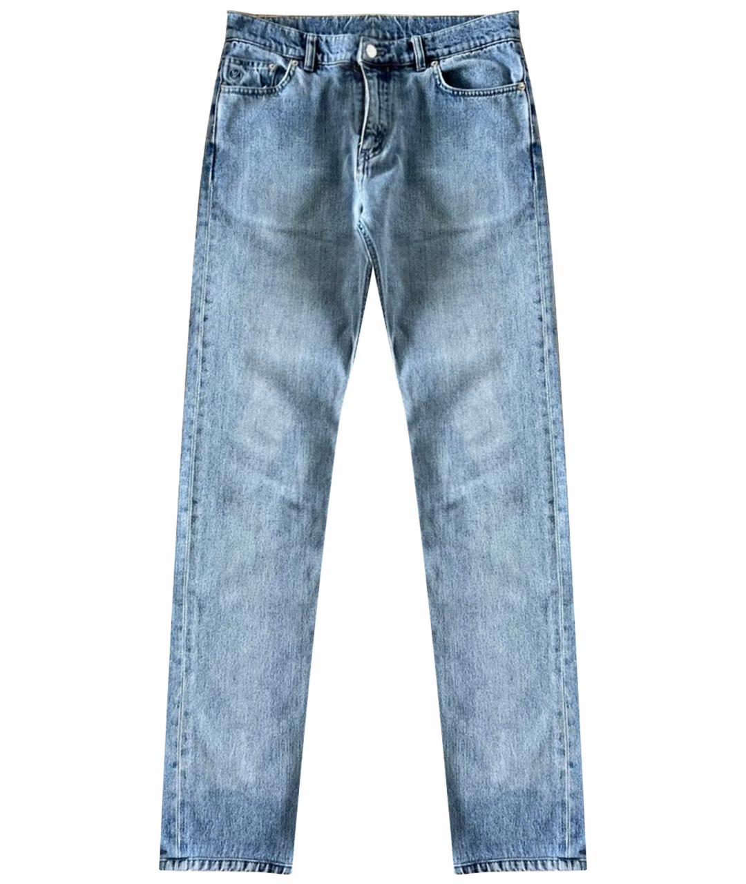 LOUIS VUITTON Голубые хлопковые джинсы скинни, фото 1