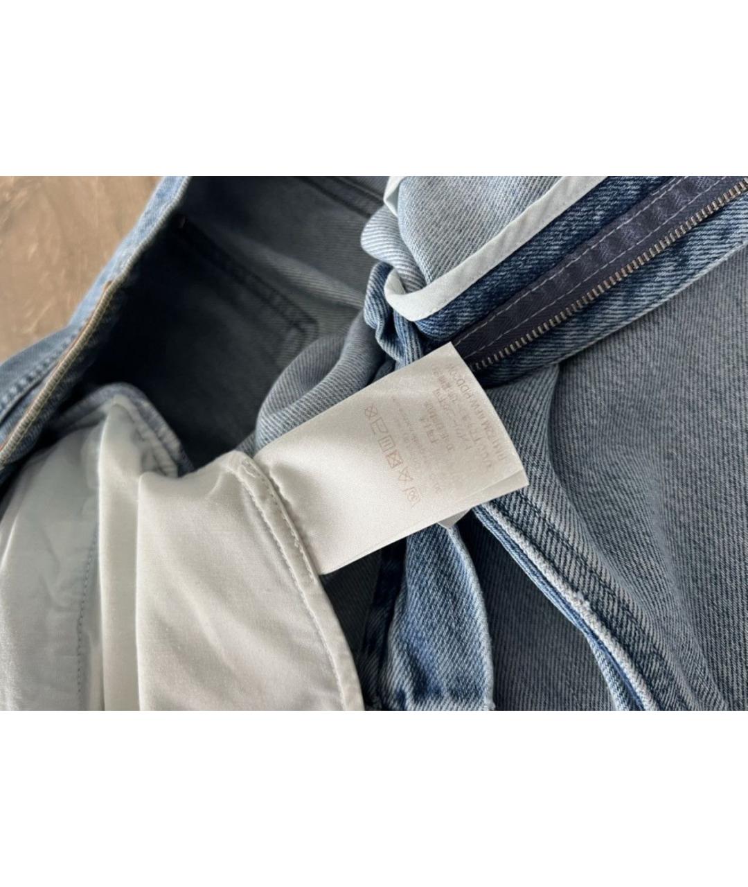 LOUIS VUITTON Голубые хлопковые джинсы скинни, фото 6