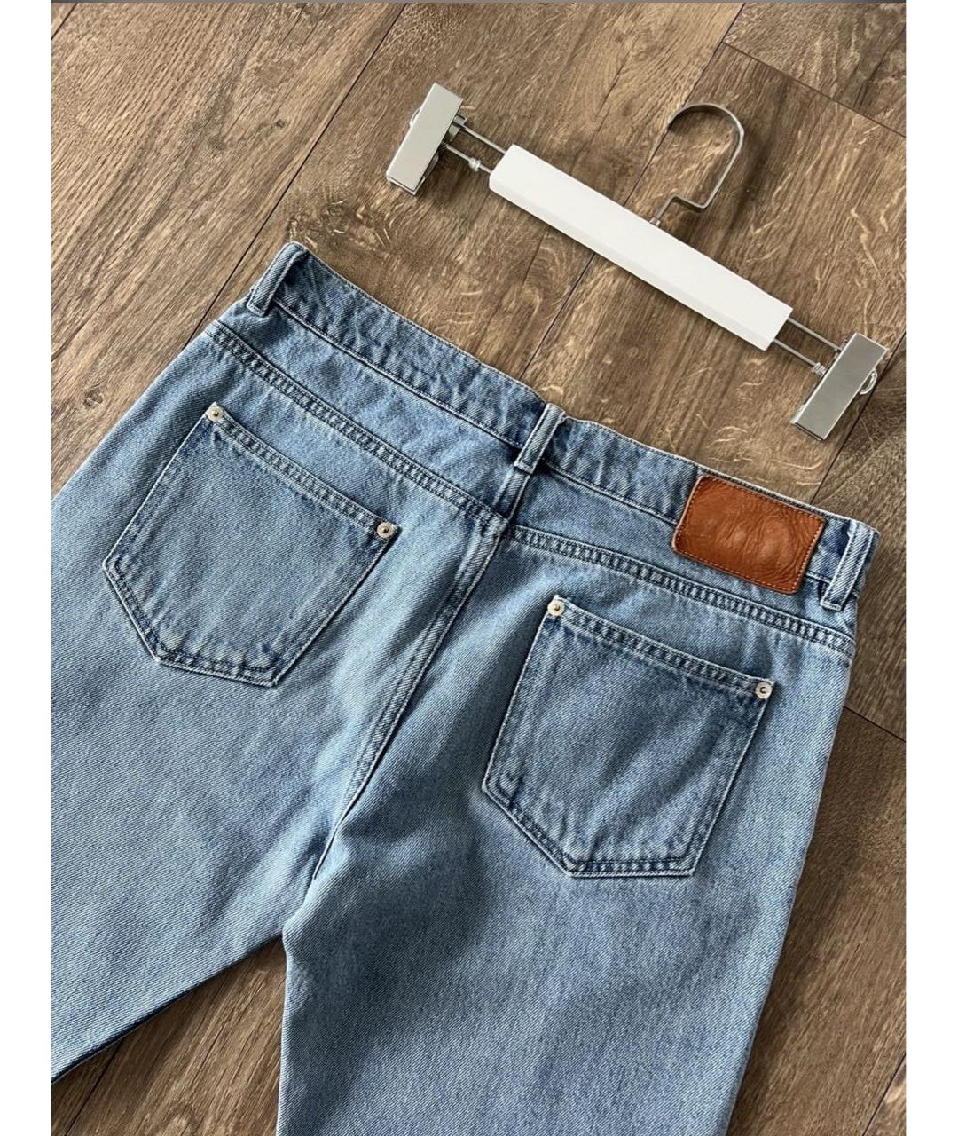 LOUIS VUITTON Голубые хлопковые джинсы скинни, фото 5