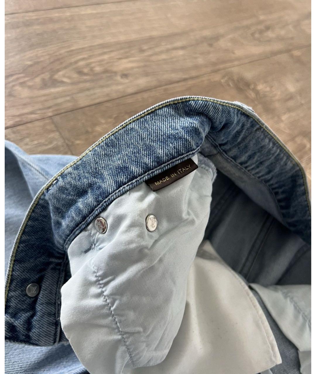 LOUIS VUITTON Голубые хлопковые джинсы скинни, фото 7