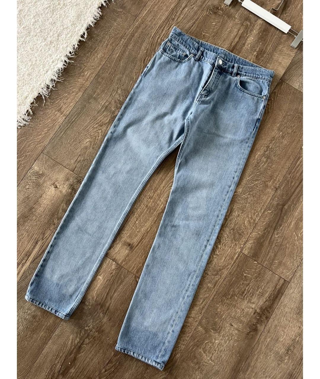 LOUIS VUITTON Голубые хлопковые джинсы скинни, фото 8