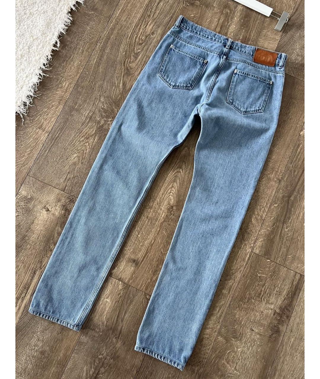 LOUIS VUITTON Голубые хлопковые джинсы скинни, фото 2