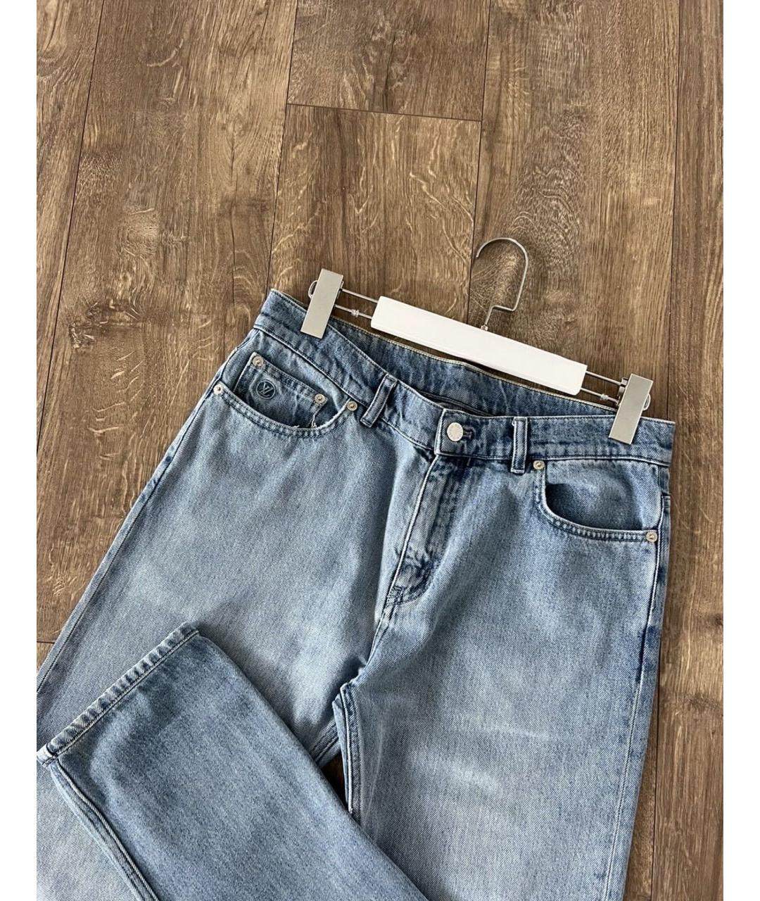 LOUIS VUITTON Голубые хлопковые джинсы скинни, фото 3