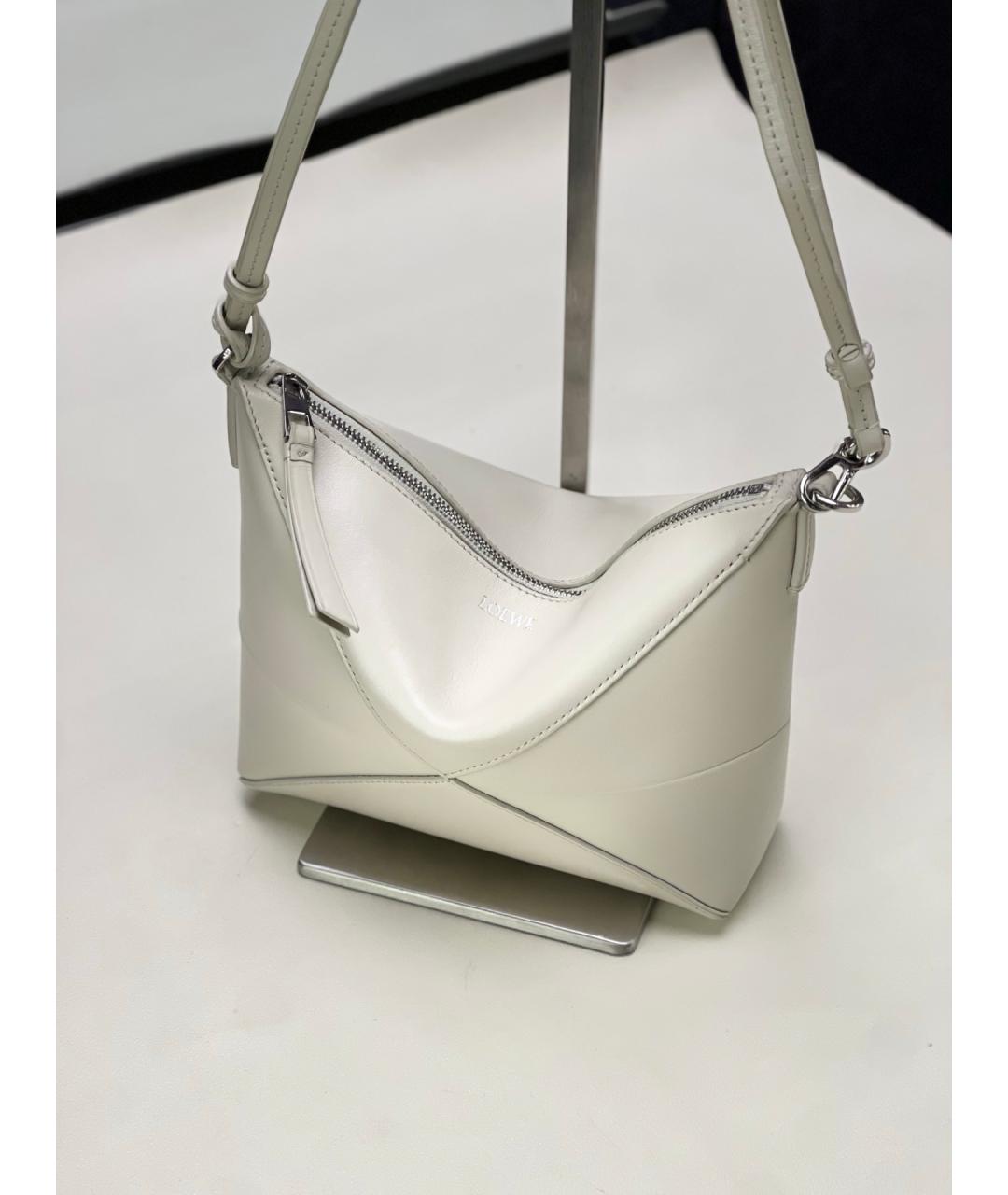 LOEWE Белая кожаная сумка через плечо, фото 7