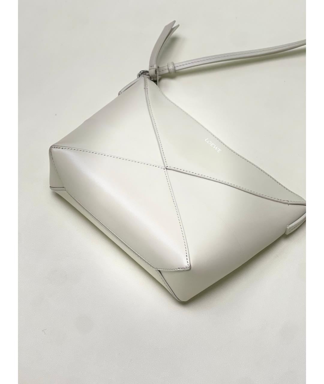 LOEWE Белая кожаная сумка через плечо, фото 5