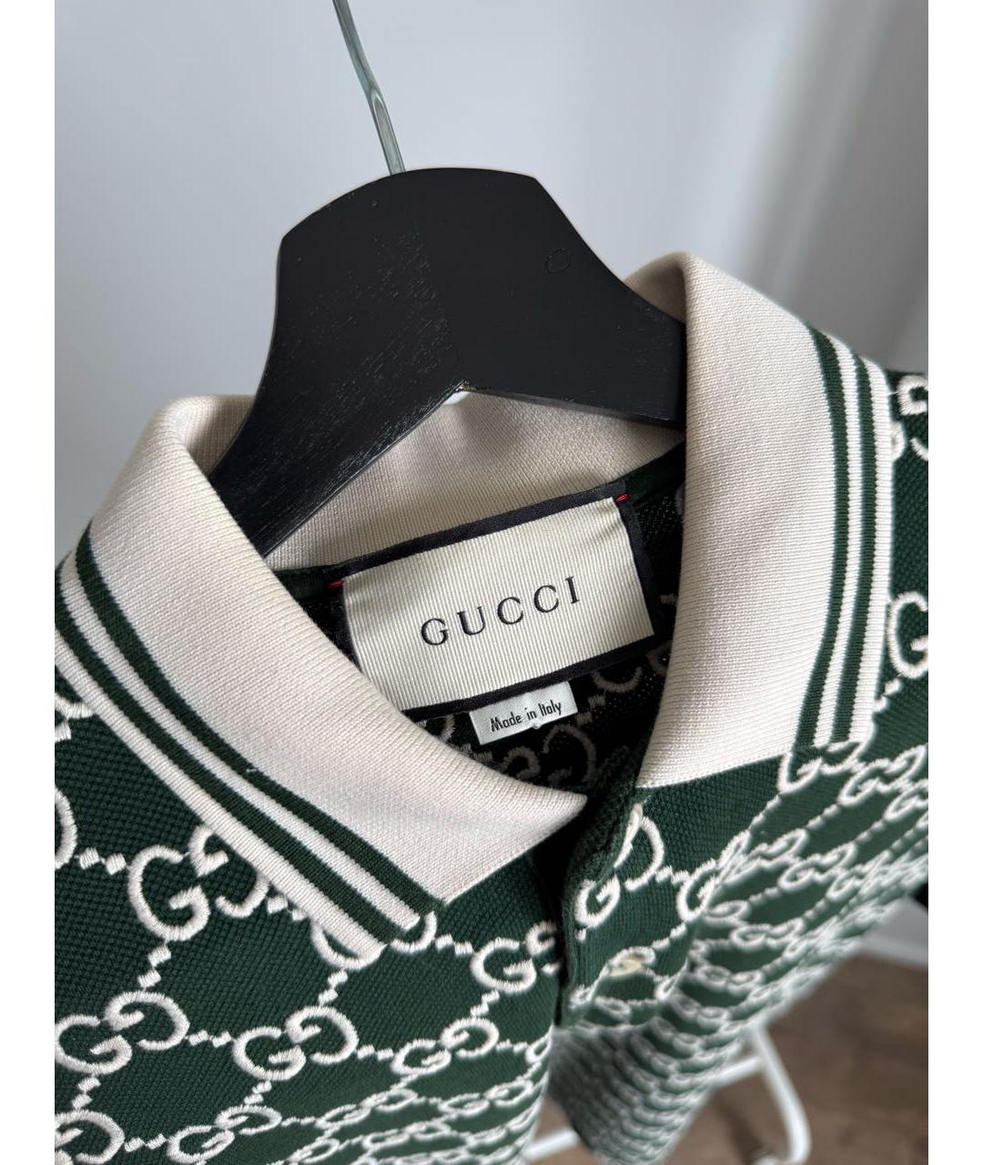 GUCCI Зеленые поло с коротким рукавом, фото 3