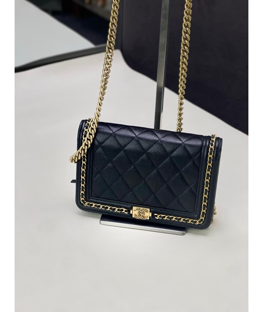 CHANEL Черная кожаная сумка через плечо, фото 10