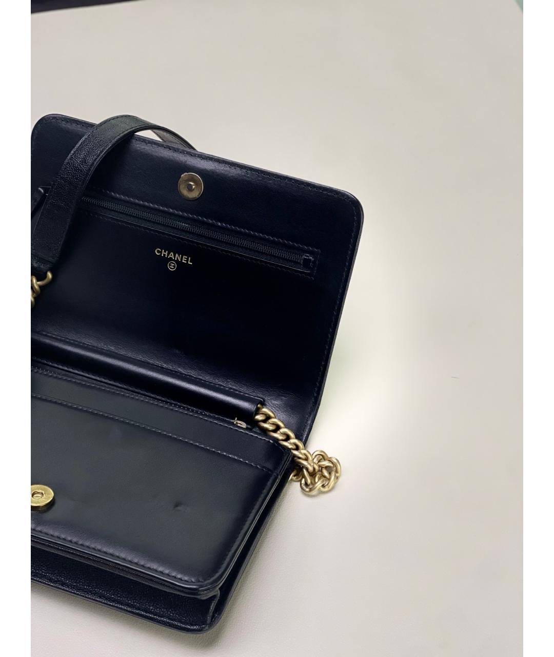 CHANEL Черная кожаная сумка через плечо, фото 6