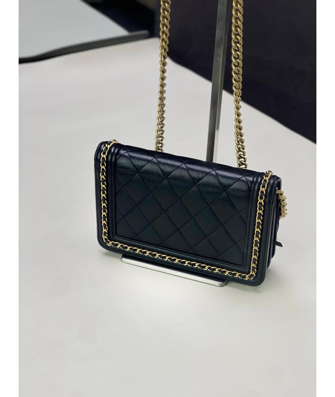 CHANEL Черная кожаная сумка через плечо, фото 4