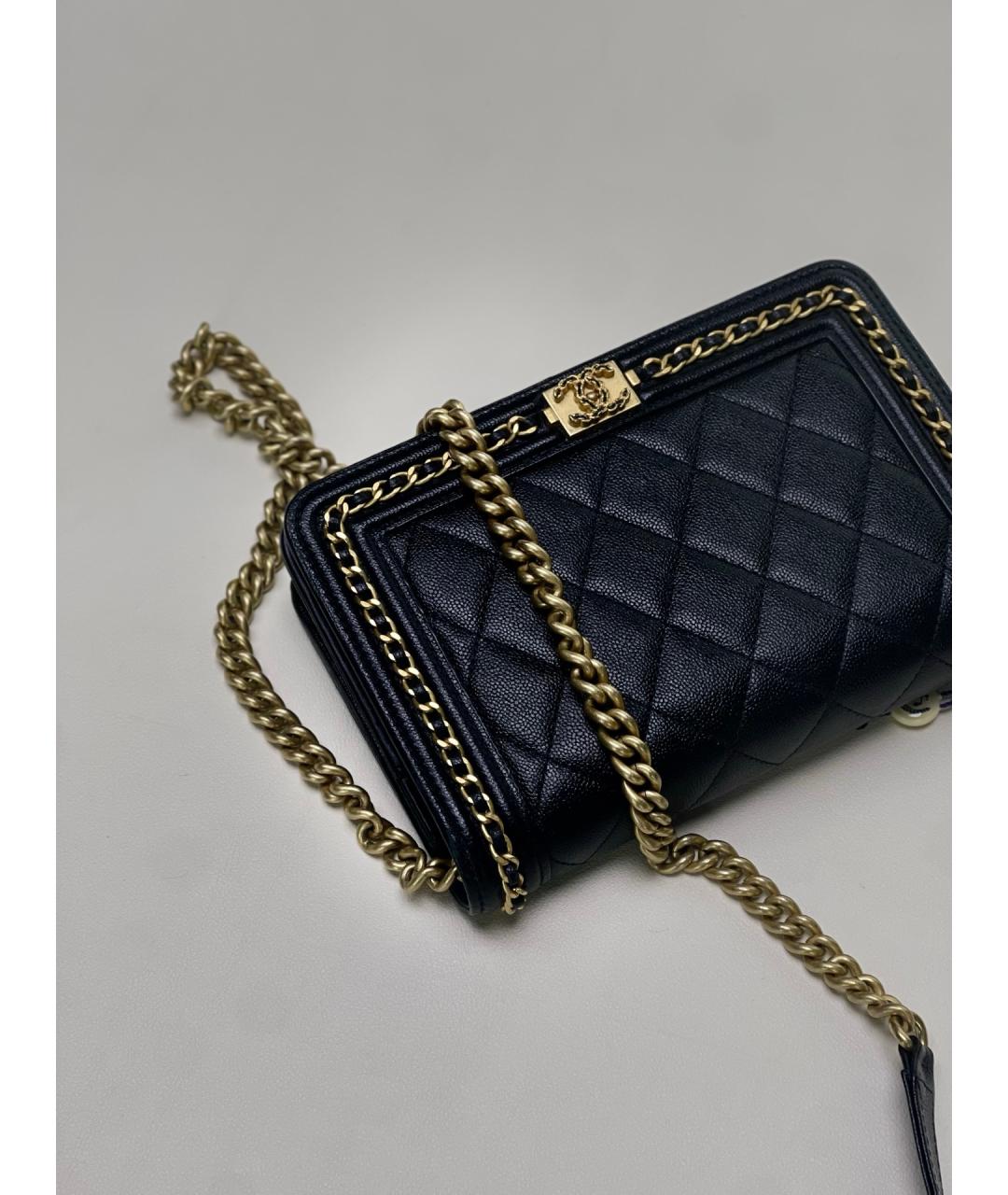 CHANEL Черная кожаная сумка через плечо, фото 7
