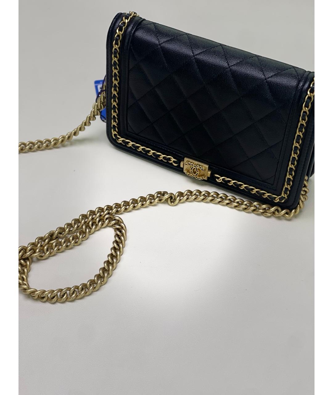 CHANEL Черная кожаная сумка через плечо, фото 8