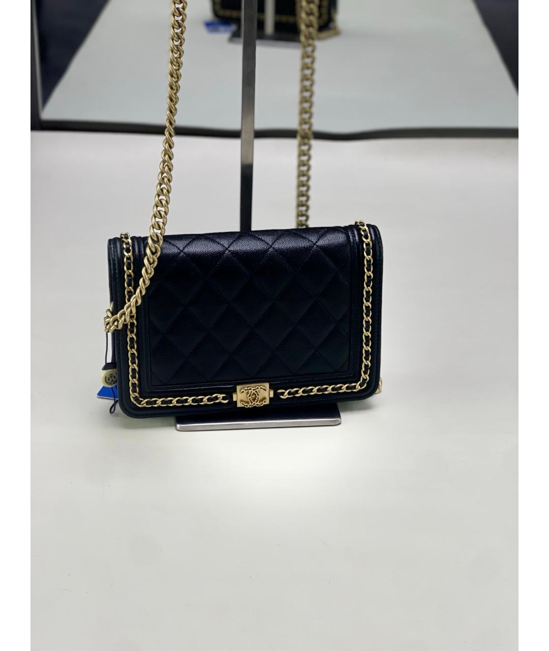 CHANEL Черная кожаная сумка через плечо, фото 2