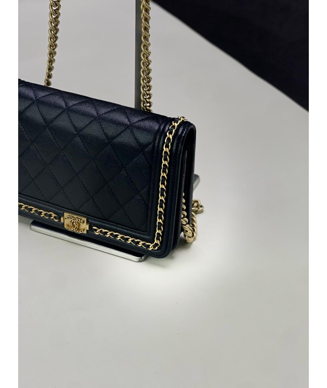 CHANEL Черная кожаная сумка через плечо, фото 3