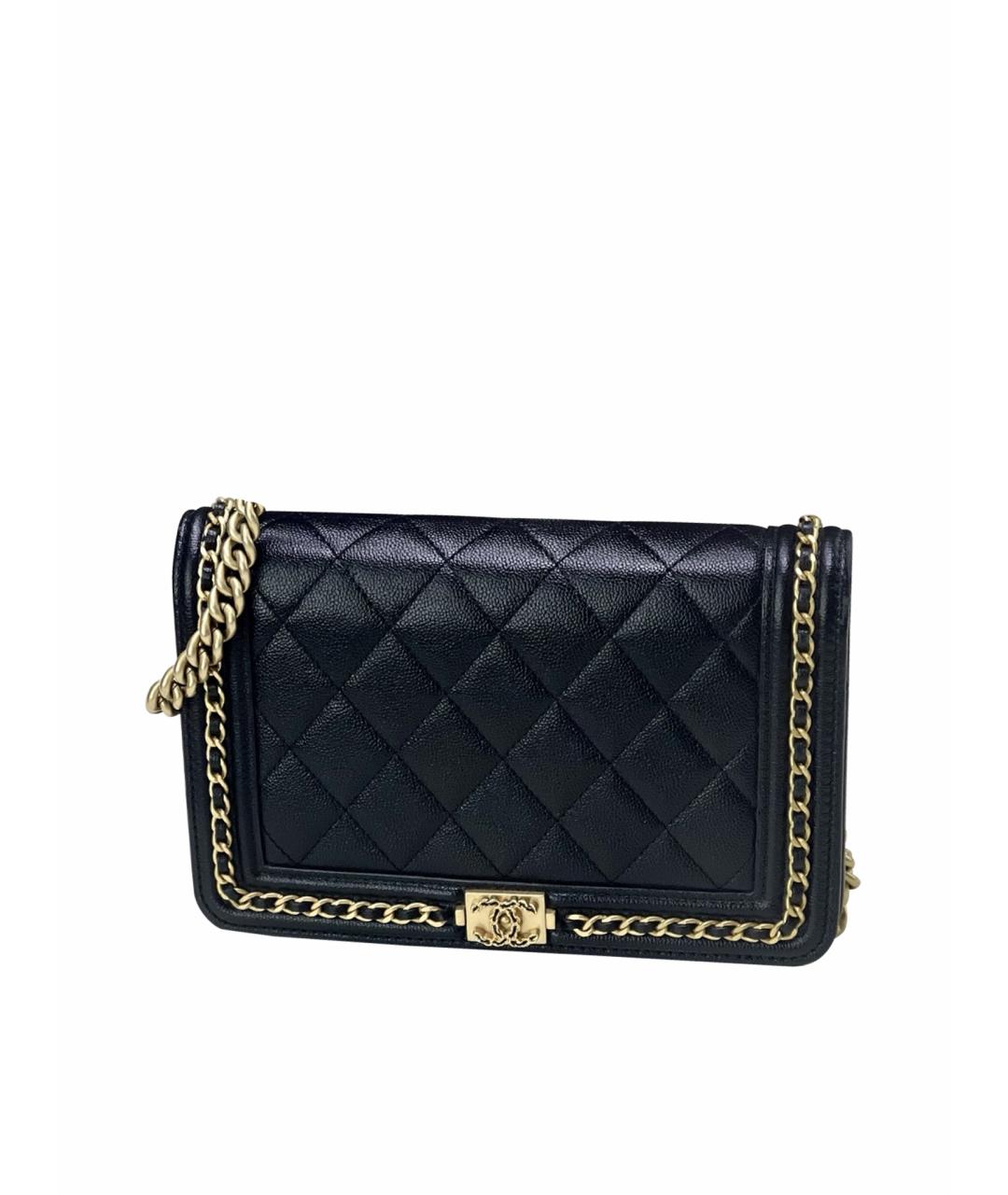 CHANEL Черная кожаная сумка через плечо, фото 1