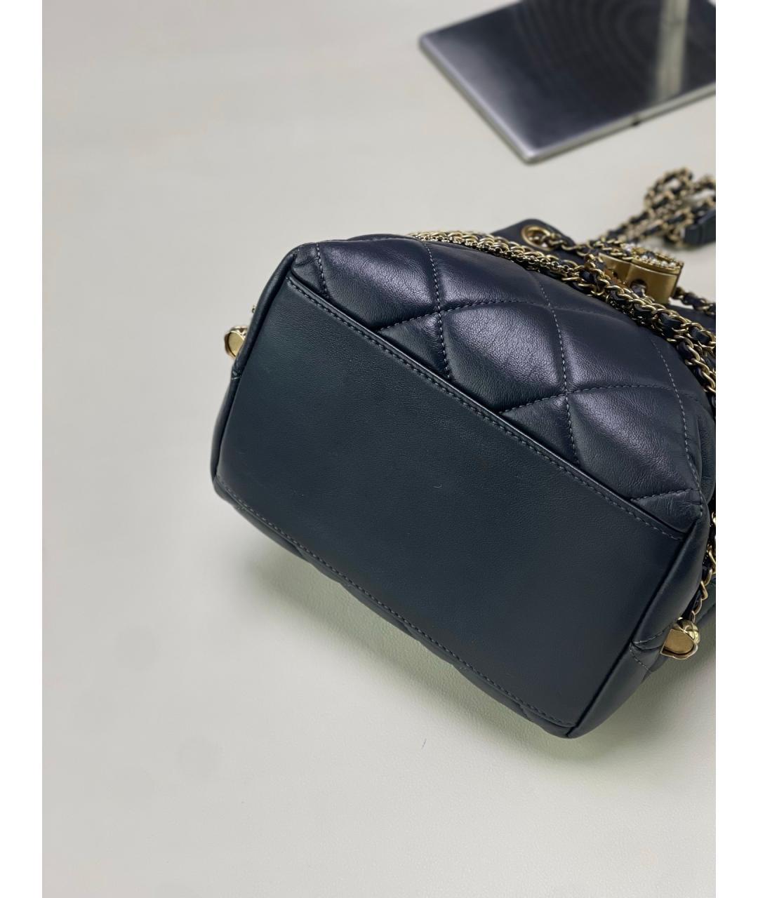 CHANEL Черная кожаная сумка через плечо, фото 6