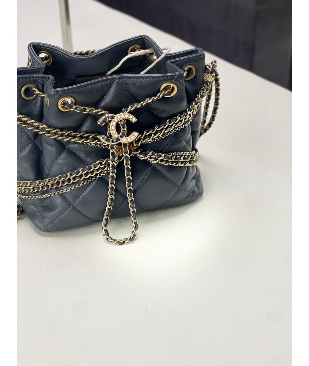 CHANEL Черная кожаная сумка через плечо, фото 9